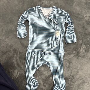 Boody Striped Blue and White Kids Pajama Footie